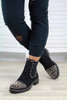 Studded Chunky Platform Black Chelsea Boots Women