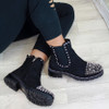 Studded Chunky Platform Black Chelsea Boots Women