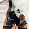 Studded Chunky Platform Black Chelsea Boots Women