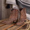 Retro short cowboy boots pointed toe block heel western boots