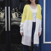 Women Open Front Knitted Striped Color Block Long Cardigan