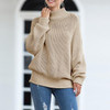 Women Chunky Knitted Pullovers Batwing Turtleneck Sweater