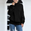 Women Chunky Knitted Pullovers Batwing Turtleneck Sweater