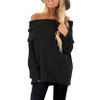 Women Pure Color Knitted Off The Shoulder Sweater
