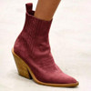 Fashion Pointed Toe Chunky Heel Suede Women Booties