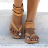 Back Zipper Ankle Strappy Flat Gladiator Sandals