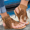 Tassels Open Toe Flip Flops Flat Sandals