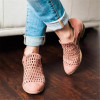 Three Colors Hollow Low Heel Sandals