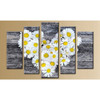 White Daisy Love, 5 Panel, 5D Diamond Painting Kit
