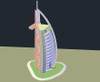 【World Famous Architecture CAD Drawings】Burj al arab hotel dubai CAD 3D Model