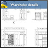 【Interior Design CAD Drawings】@Wardrobe detail and section dwg files V.2