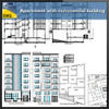 【Architecture CAD Projects】Apartment with Commercial building