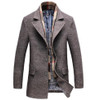 2019 Winter Men's Casual Wool Trench Coat Fashion Business Long Thicken Slim Overcoat Jacket Male Peacoat Brand Clothes 1717
