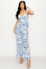 Tropical Leaf Print Sleeveless Women's Jumpsuit