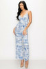 Tropical Leaf Print Sleeveless Women's Jumpsuit