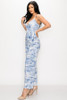 Tropical Leaf Print Sleeveless Women's Jumpsuit