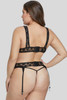 Black Lace Hollow-out Bust Plus Size Bralette Set