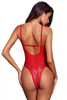 Red Yummy Scalloped Lace Teddy Lingerie
