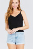 Black Snap Button Design Camisole
