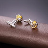 U7 Two Tone Knot Twist Cufflinks with box