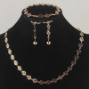 Crazy Feng Wedding Jewelry Sets For Women Luxury Oil Paiting Round Pendant Necklaces Earrings Bracelets Set Accessories