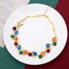 Crazy Feng Wedding Jewelry Sets For Women Luxury Oil Paiting Round Pendant Necklaces Earrings Bracelets Set Accessories