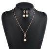 Fashion Bride Rhinestone Pearl Necklace Set Europe And America Wedding Jewelry Party Dress Earrings Jewelry