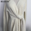 Cashmere V Neck Knitted Dress