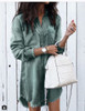 Female Mini Dress Ladies Turn-down Collar Shirt Short Dresses Female Mini Dress Ladies Turn-down Collar Shirt Short Dresses