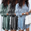 Female Mini Dress Ladies Turn-down Collar Shirt Short Dresses Female Mini Dress Ladies Turn-down Collar Shirt Short Dresses
