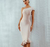 One Shoulder Sleeveless Ruffles Nightclub Dress