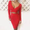 Elastic Cotton Warm Party Dresses  Midi Pencil Club Bodycon