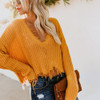Long Sleeve V-neck Solid Color Backless Loose Sweater Long Sleeve V-neck Solid Color Backless Loose Sweater