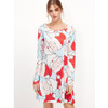 Print Ladies Christmas Long Sleeve Party Dresses