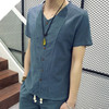 V Neck Short Sleeve Slim Fitness Comfortable Men Shirts