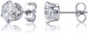 Jewelry Women's Stainless Steel Round Clear Cubic Zirconia Stud Earring (6 Pairs)
