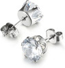 Jewelry Women's Stainless Steel Round Clear Cubic Zirconia Stud Earring (6 Pairs)