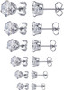 Jewelry Women's Stainless Steel Round Clear Cubic Zirconia Stud Earring (6 Pairs)