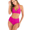 Womens High Waisted Bikini Set High Rise Two Piece Push Up Halter Swimsuits Bathing Suits