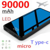 90000 mAh High Capacity Power Bank Mobile Phone Fast Charger Portable Travel Powerbank for Xiaomi Samsung IPhone Poverbank