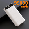 99000mah Power Bank External Battery PoverBank 2 USB LED Powerbank Portable Mobile phone Charger for Xiaomi MI iphone 8 X Huawei