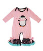 Pink Polka Dot Penguin Baby Romper