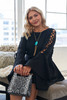 Plus Size Black Lace Up Detail Bell Sleeve Dress Plus Size Black Lace Up Detail Bell Sleeve Dress