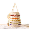 Teddy Bear Straw Handbag with Wooden Handles