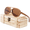 Zebra Wood Aviator Sunglasses
