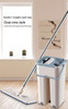 Microfiber Flat Mop with Bucket, Cleaning Squeeze Hand Free Floor Mop, 3 Reusable Mop Pads, Stainless Steel Handle