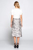Leopard Print Satin Midi Skirt