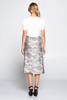 Leopard Print Satin Midi Skirt