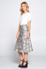 Leopard Print Satin Midi Skirt