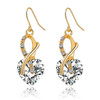 Luxury Cubic Zirconia Fashion Jewelry - Gold Color Crystal Heart Earrings